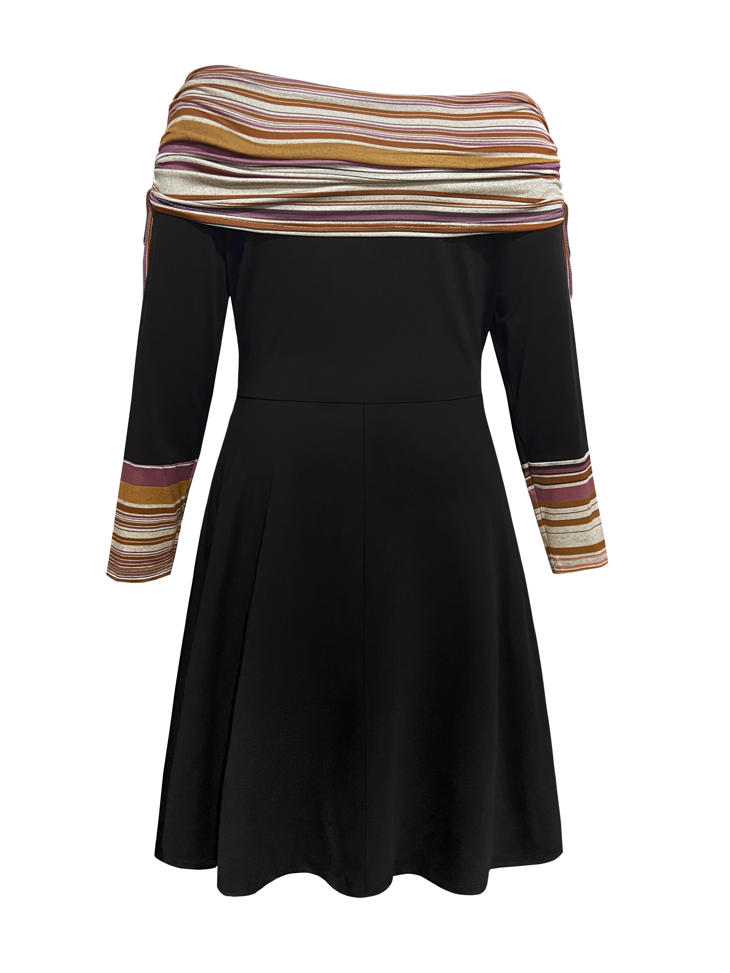 Plus Size Elegant Dress Women's Plus Colorblock Stripe Print - Temu Canada