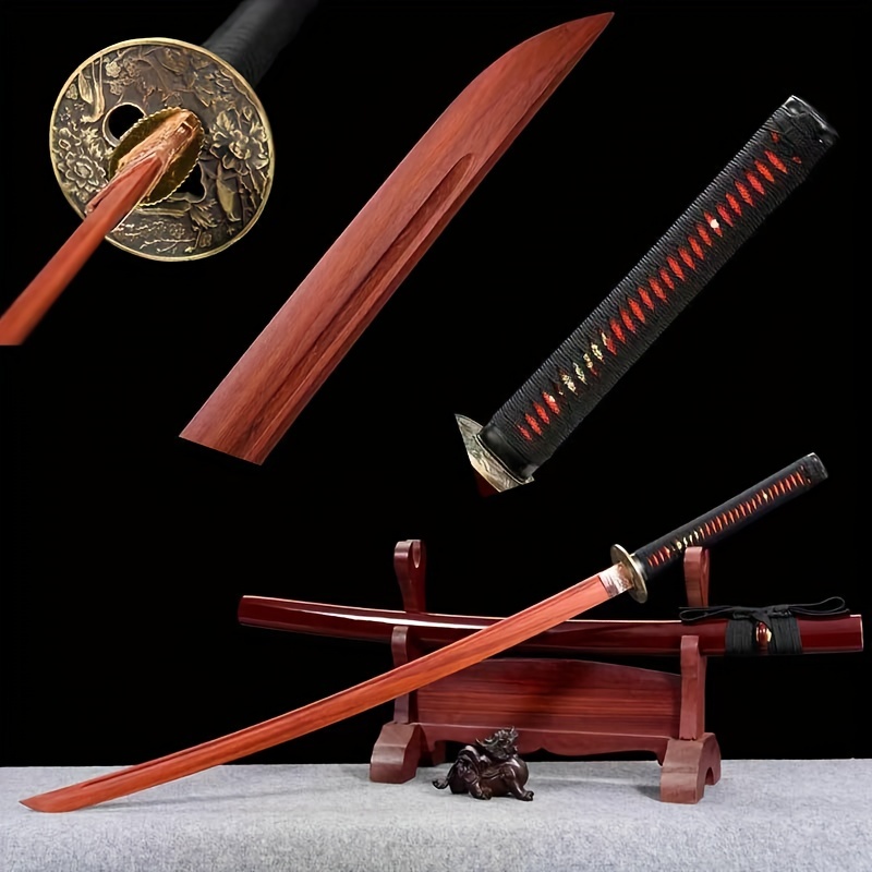1 Espada Samurái Madera, Hoja Táctica Katana, Cuchillo