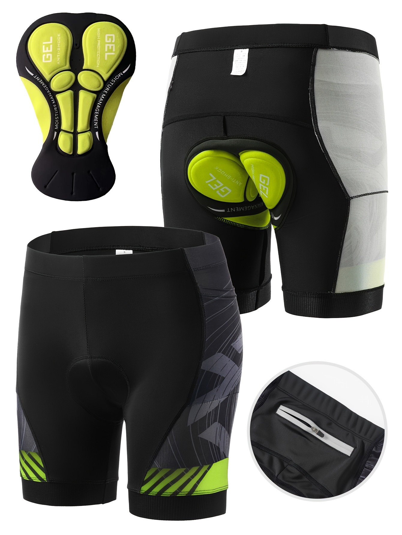X-TIGER Men Cycling Shorts with Back Pocket 5D Gel Padded