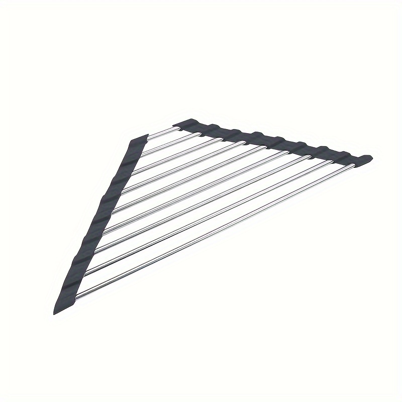 1pc Folding Triangular Drain Rack Kitchen Sink Storage Rack