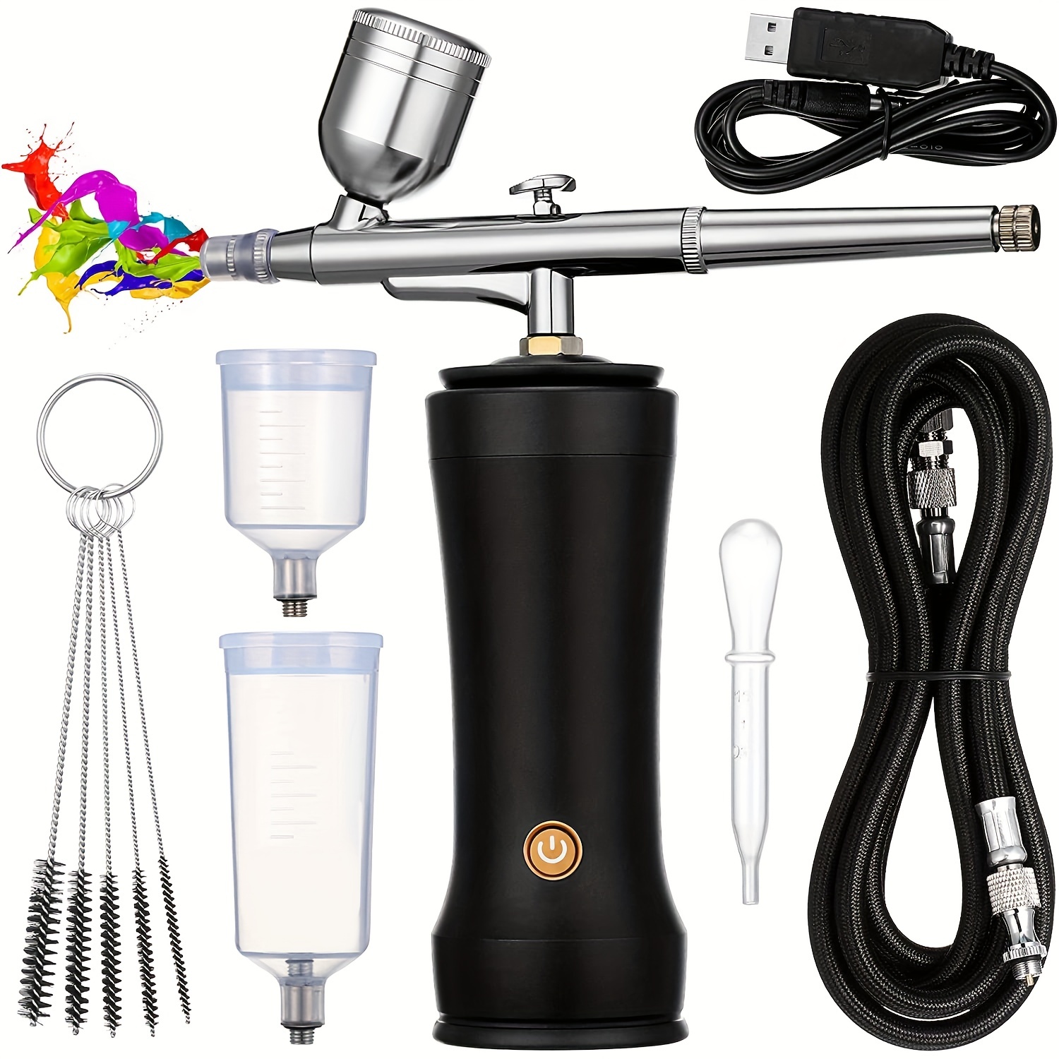 Dual Battery Airbrush Set, With A Backup Battery That Can Be Replaced And  Used. Airbrush Kit With Compressor 30PSI Air Brush Gun Rechargeable Portable