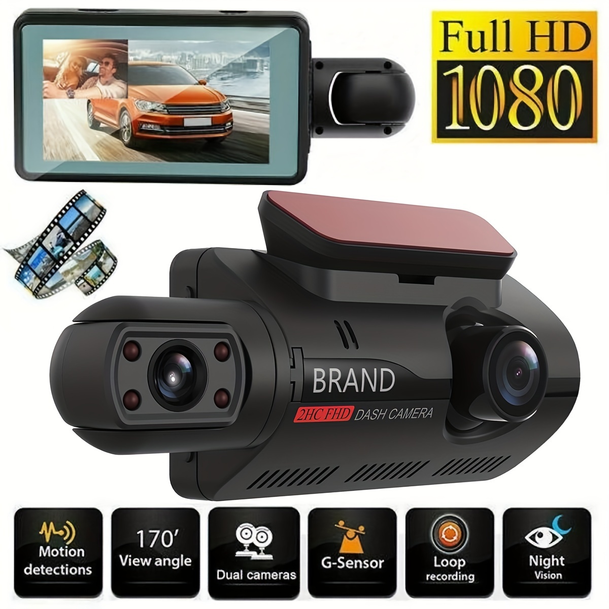 Dual 1080P Dash Cam, Triple Front Cabin Rear Car Camera,Loop Dash Camera  with Infrared Night Vision,24hr Motion Detection Parking Mode,G Sensor  Accident Record - China Car Video Recorder, Diriving Recorder Video