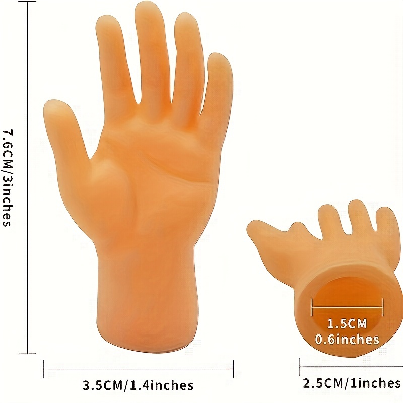 14 Pack Tiny Finger Hands,Little Rubber Finger Hand,Flat Hand Style Mini  Realistic Hand for Puppet Show,Party Favors,Games,Gag Performance,Kids