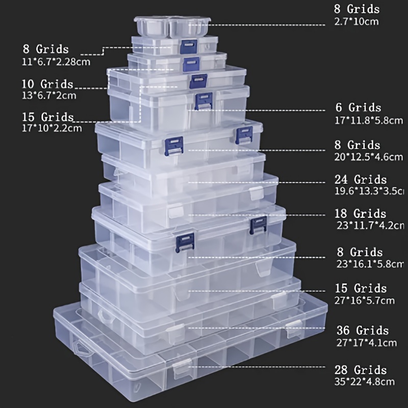 Caja organizadora multiusos nº 22 con separadores, plástico, 15