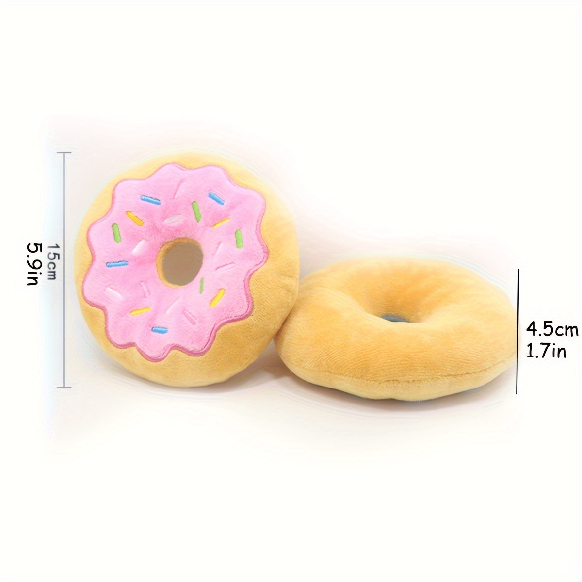 1pc Donut Plush Toys, Boring Dog Interactive Toys - Hide And Seek Dog Toys And Puppy Toys, Colored Squeaky Puppy Toys Suitable For Small And Medium-sized Dogs 3