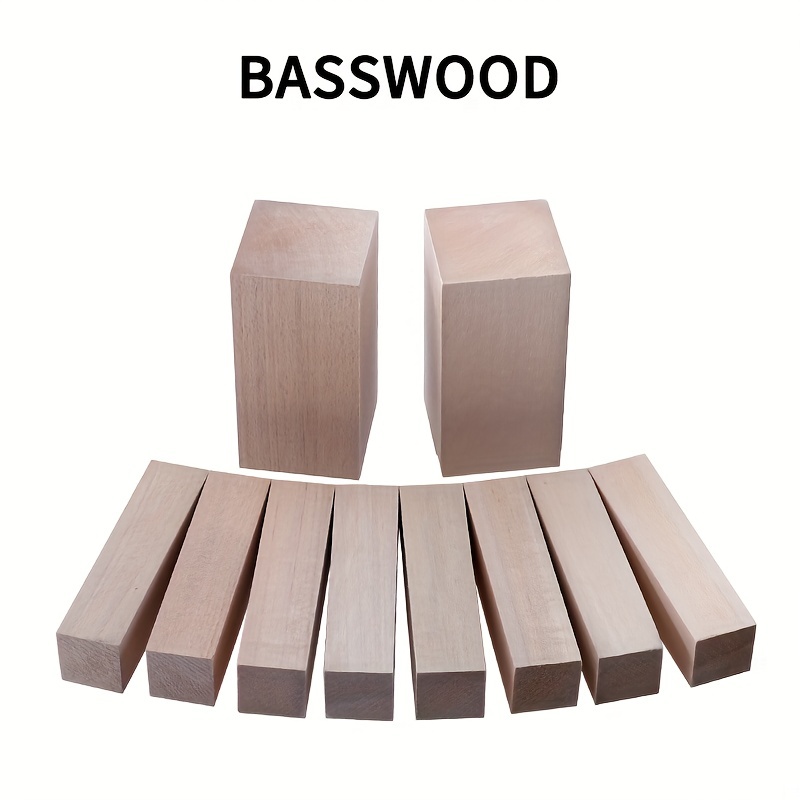 10pcs Basswood Wood Carving Blocks Kit - Whittling Blanks Beginners Soft Wood  Carving Block Set Hobby Kit