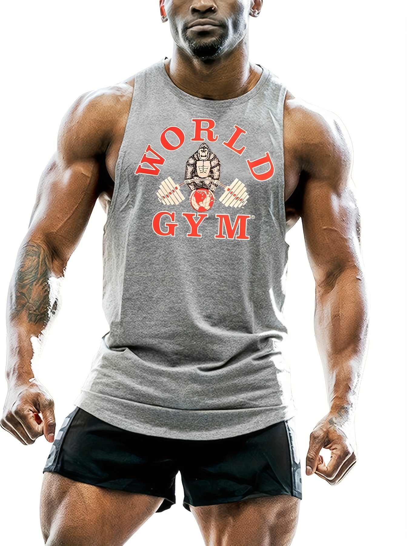 Men's world Gym Graphic Print Tank Top Summer Casual - Temu