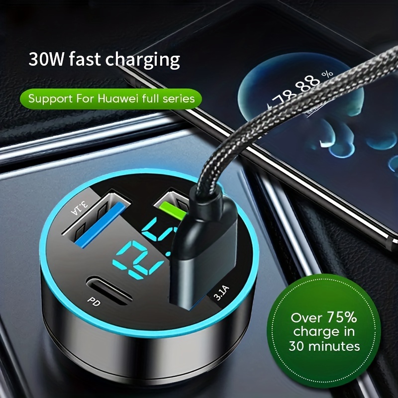 Ugreen Chargeur allume cigare Voiture 30W Port USB + PD Chargeur