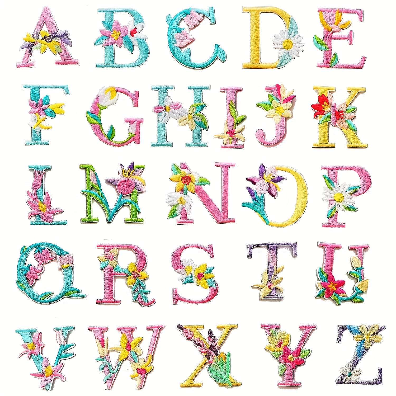 6 Sets Alphabet Applique Patch Foam Stickers Letters Letter