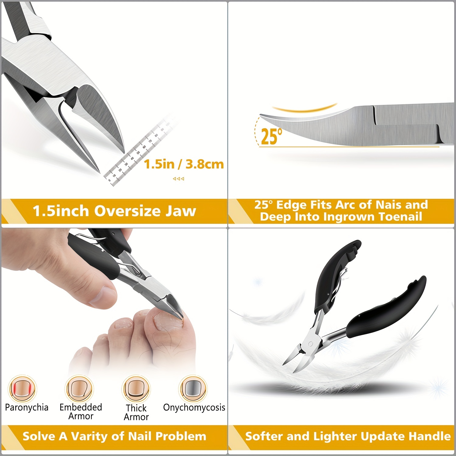 Toe Nail Clippers, Toenail Clippers For Thick Toenails Ingrown Toenails,  Professional Finger Nail Clippers For Men Women, Heavy Duty, Sharp Curved  Blades Long Handle - Temu