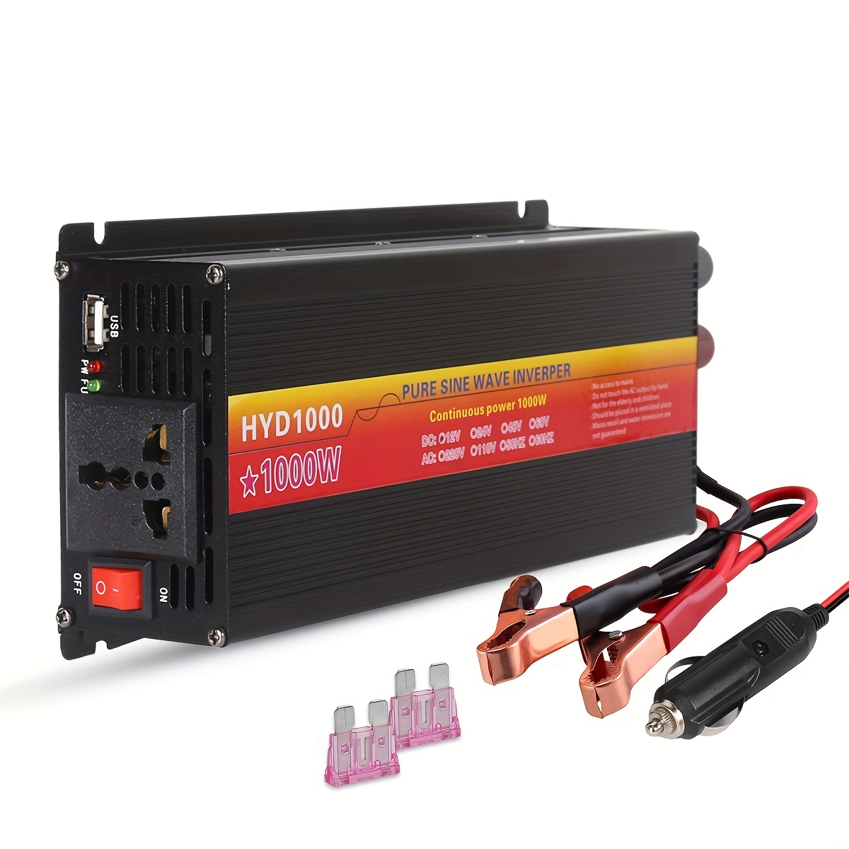 Car Inverter Peak-4000W DC12V to 110V 220V AC Auto Converter