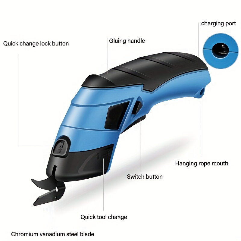 Cordless Power Electric Fabric Scissors Cutter USB for Crafts, Sewing,  Cardboard