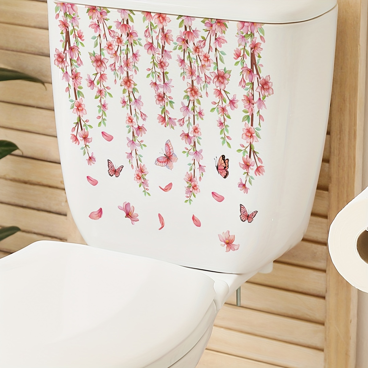 Flower Butterfly Wall Sticker Toilet Home Decor