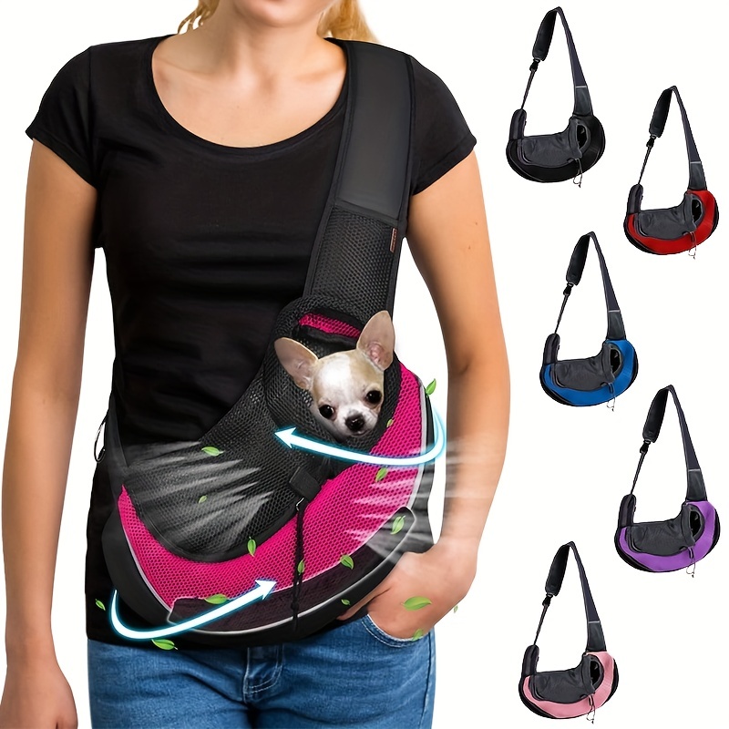

Breathable Dog Sling Carrier, Portable Travel Pet Sling Shoulder Bag Carrier Dog Bag For Travel