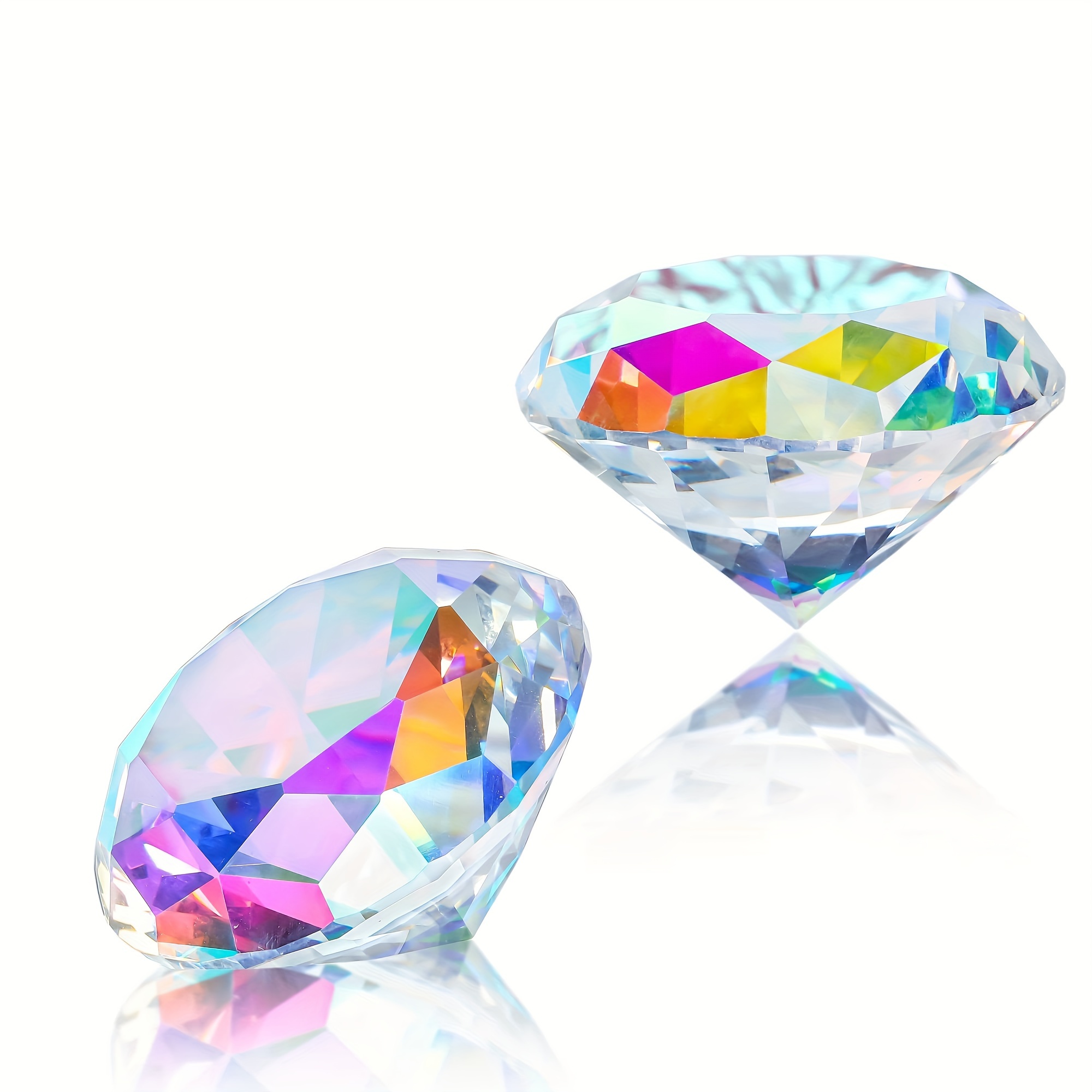 

1pc Diamond-shaped Glass Ab Color Charm, Home Office Wedding Decoration