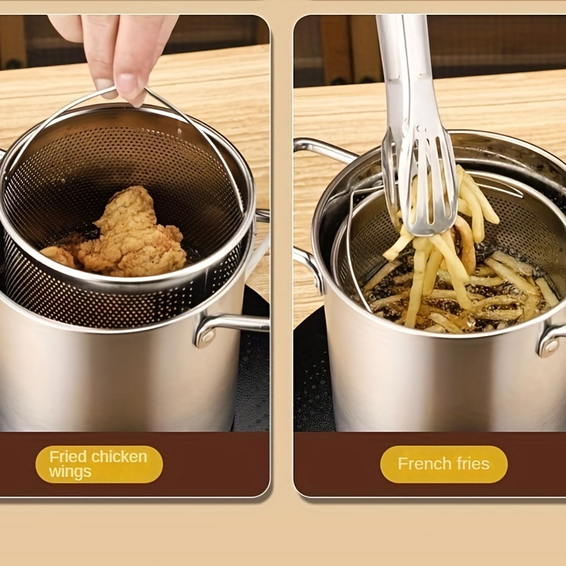 Stainless Steel French Fried Pots Multipurpose Fries Fryer Chicken