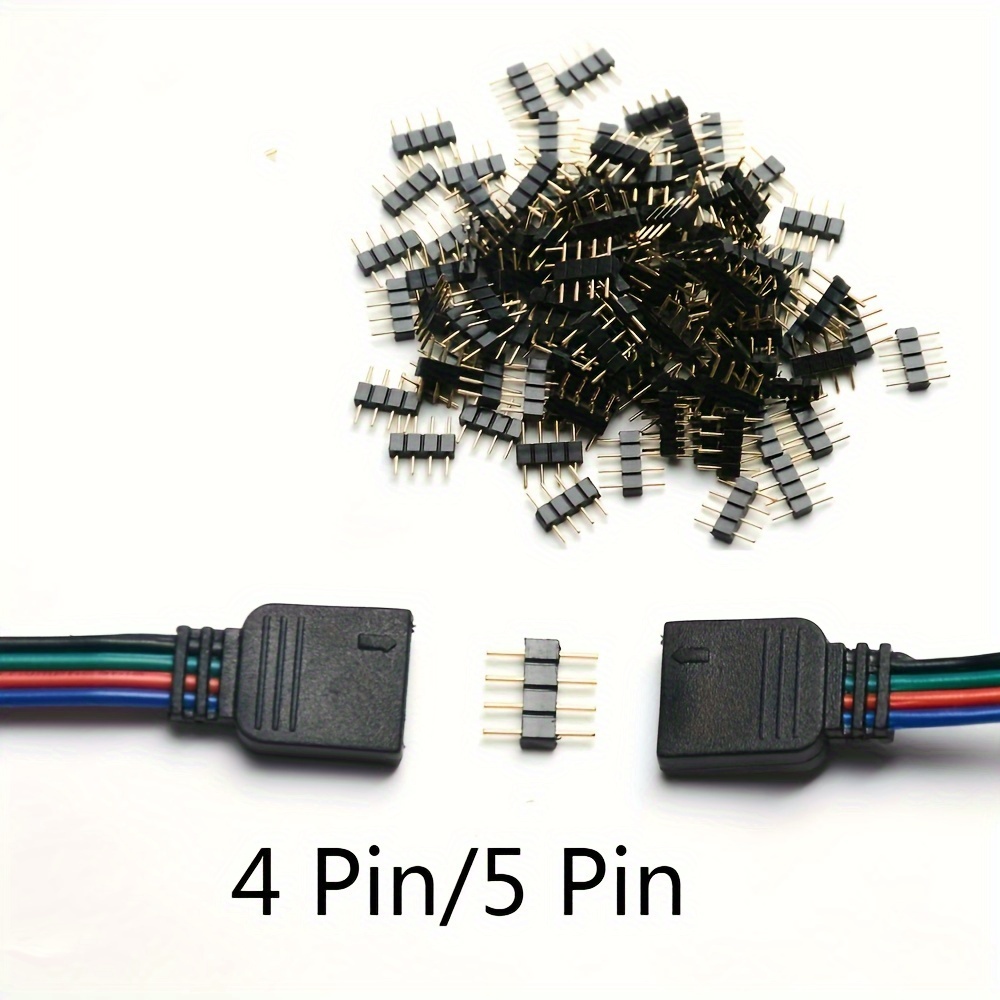 Rgb Pin Connector Adapter Male Type Double 4 pin/5 pin Diy - Temu