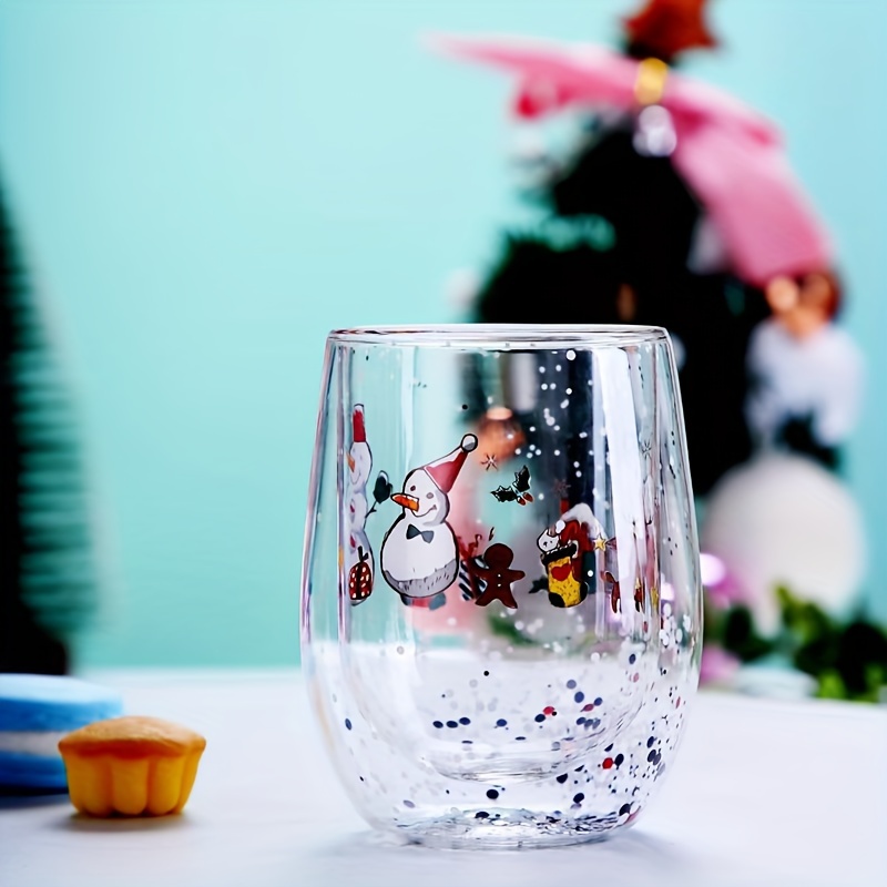 300ml Creative Christmas Tree Glass Mug Double Wall Insulated
