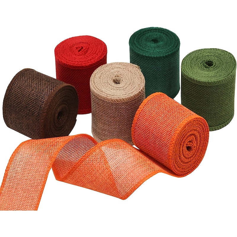 6 Burlap Ribbon - 10 Yards - Wired Edge - Natural Jute Burlap Fabric - 6  Inch