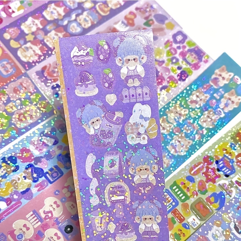 Shiny Stars Ins Stickers Cute Hand Account Gu card Y2K Stickers – Suntecly