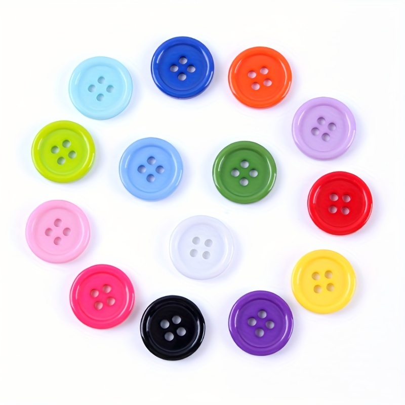 Resin Buttons 4 Holes For Sewing Solid Color - Temu