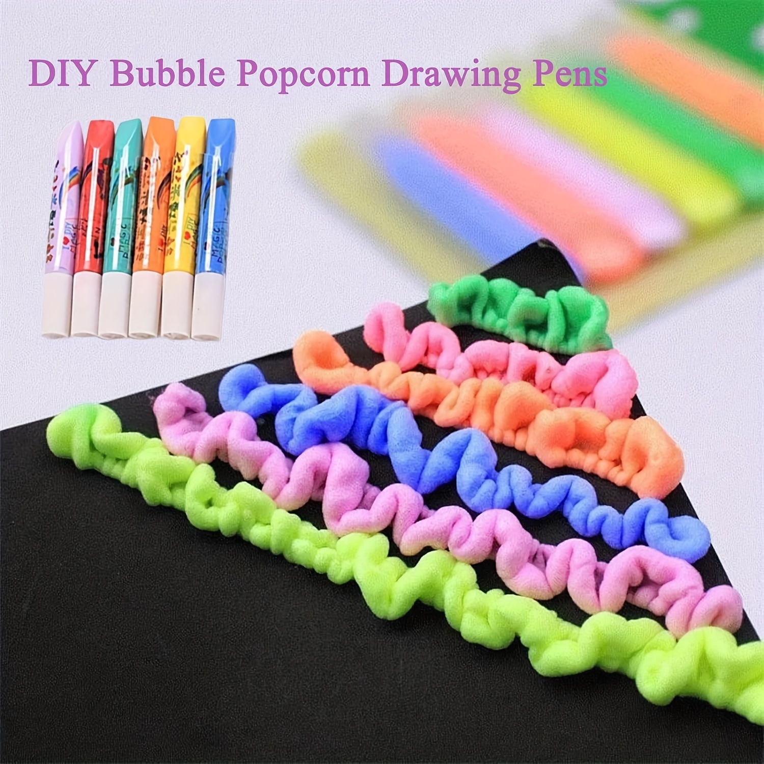 DIY Bubble Popcorn Drawing Pens, Magic Puffy Pens
