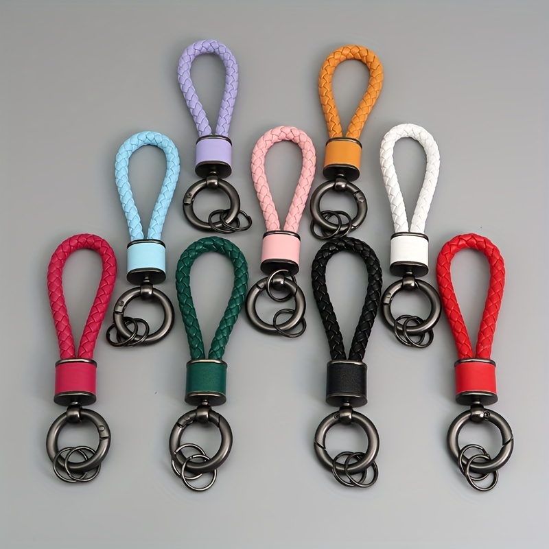 Universal Car Keychain Woven Rope Faux Leather Rope - Temu United Kingdom