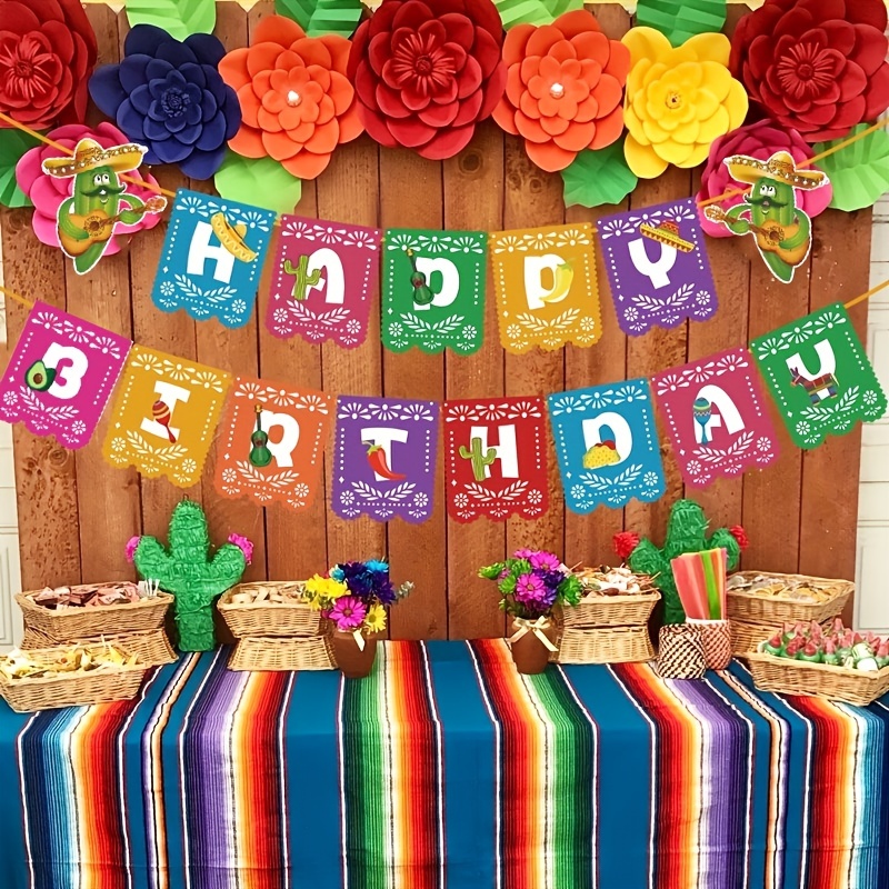 Mexican Party Backdrop Happy Birthday Fiesta Party Backdrop - Temu Belgium