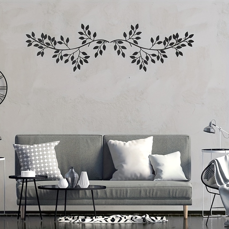 Black Metal Wall Decor good for Living Room, 2PCS Wrought Iron Wall Decor, Outdoor