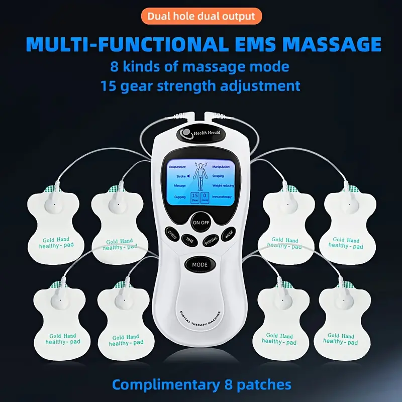 Electric Tens Muscle Stimulator, Mini Ems Tens Massager, Physical  Equipment, Portable Dual Channel 8 Modes 15 Levels Of Intensity Tens Machine  Household Men And Women - Temu