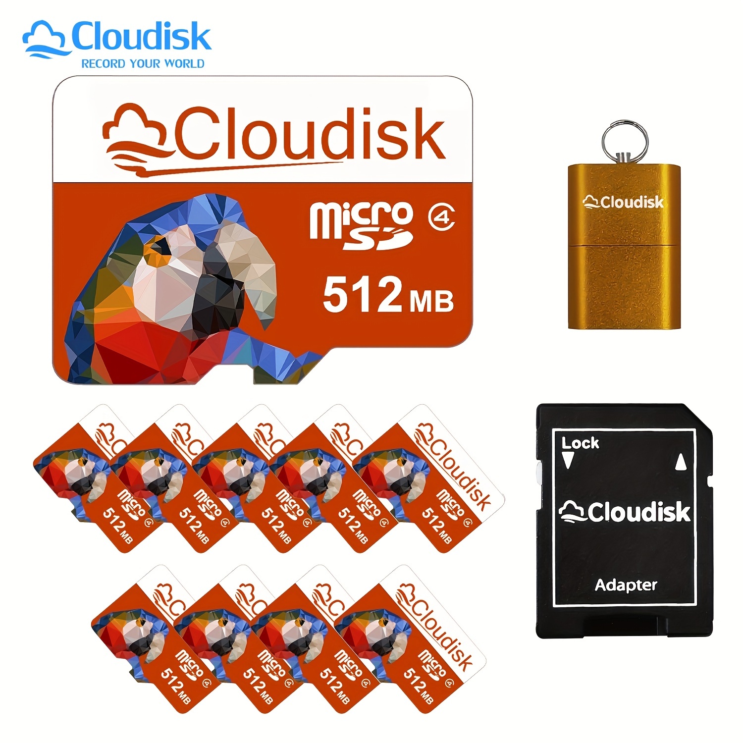 Cloudisk Lot de 2 Cartes Micro SD Carte Micro SD Carte mémoire (512MB)