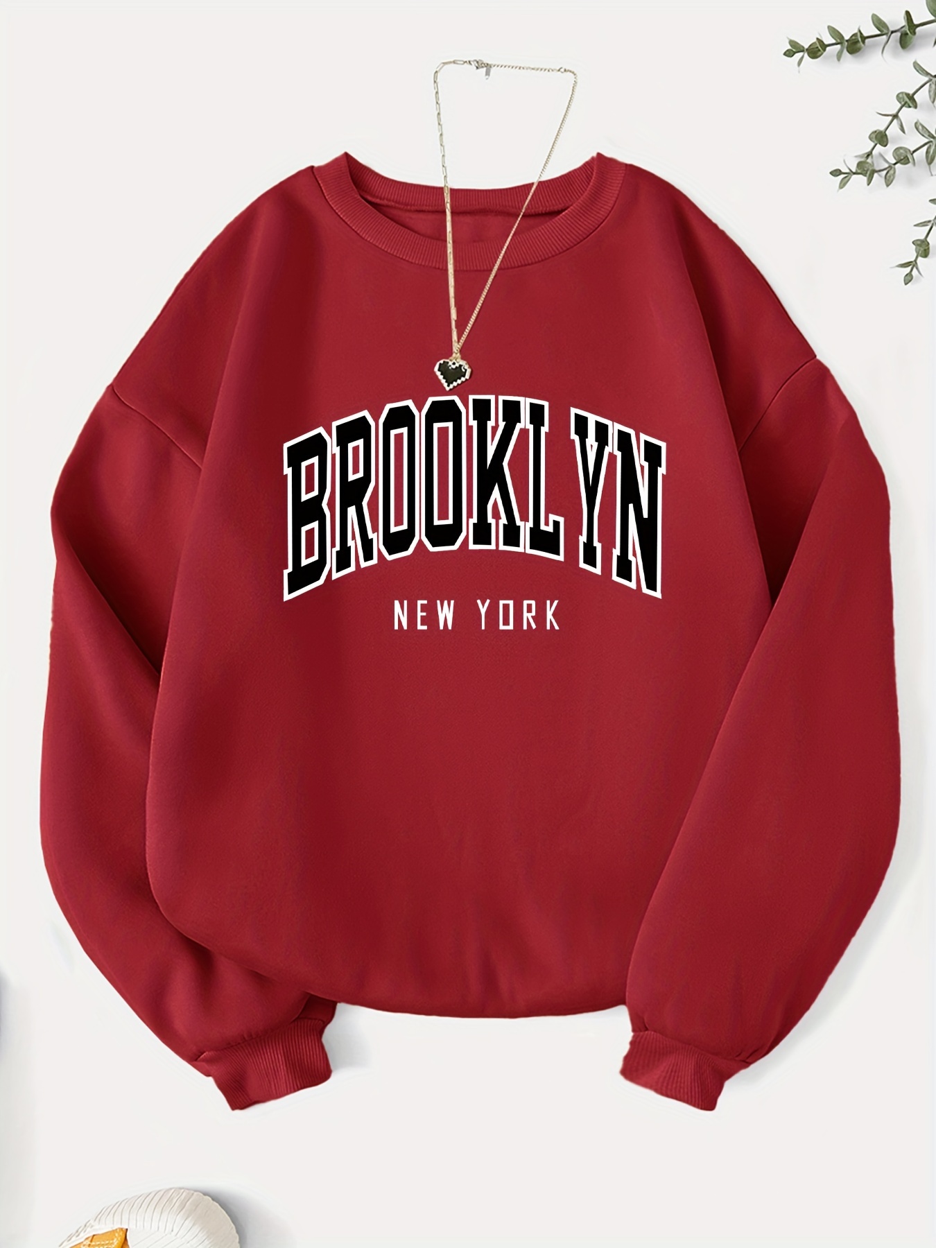  Womens Crewneck Brooklyn Sweatshirt Light Weight Letter Graphic  Hoodie Oversized Long Sleeve Crew Neck Fashion Pullover Tops Sweatshirts  For Teen Girls Beige S : Clothing, Shoes & Jewelry