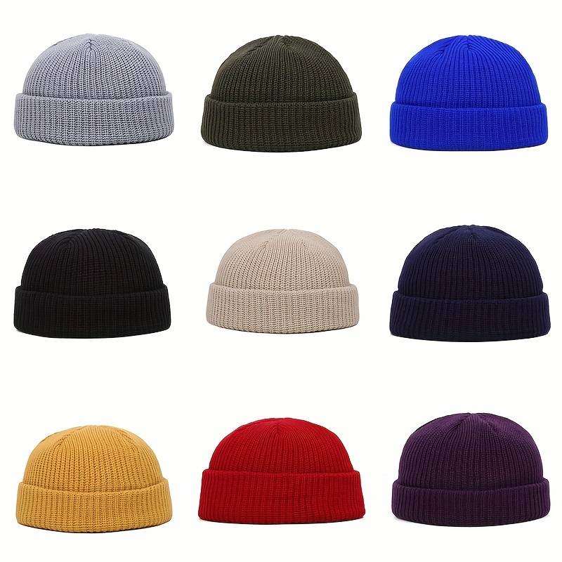 

Unisex Warm Ribbed Fisherman Beanies For Winter - Assorted Colors Available