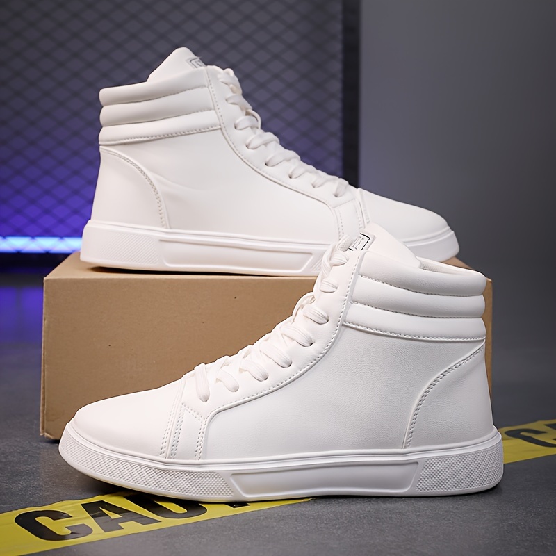 men shoes high top white canvas shoe spring men sneakers Temu