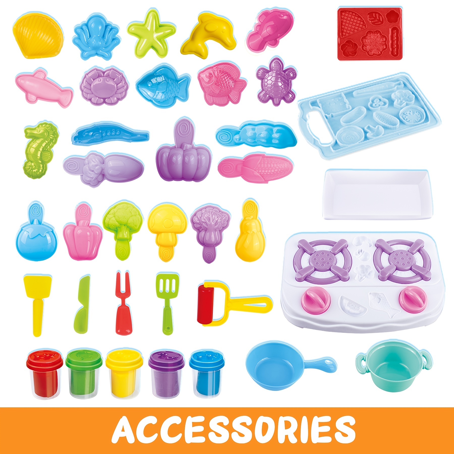  Color Dough Sets for Kids Ages 4-8, Kitchen Color