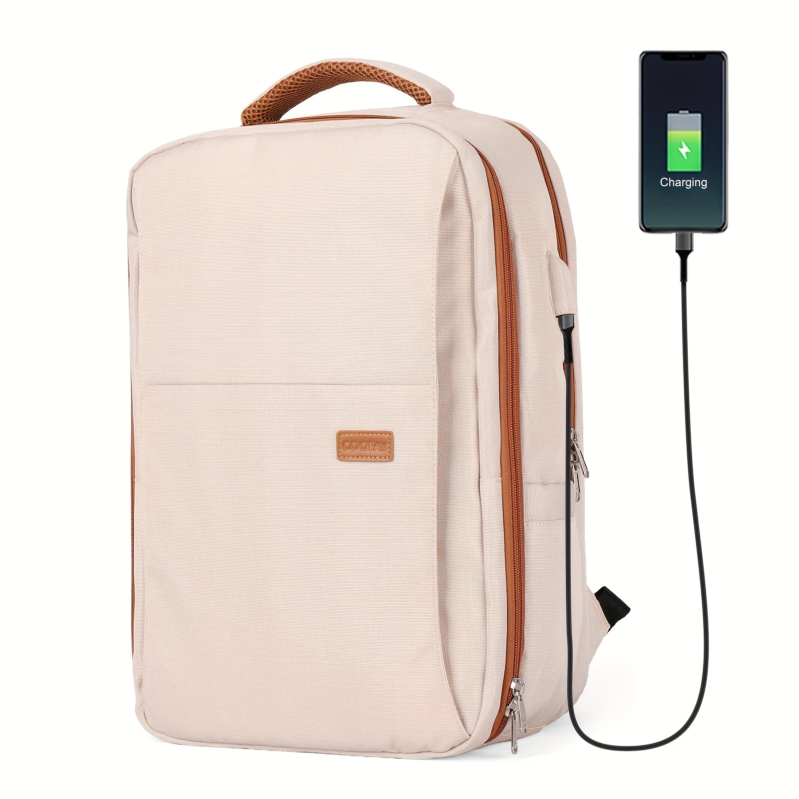 Nordace Siena - Mochila para laptop de 15.6 pulgadas para hombres y mujeres  con puerto de carga USB, impermeable, diario, viajes, trabajo, escuela