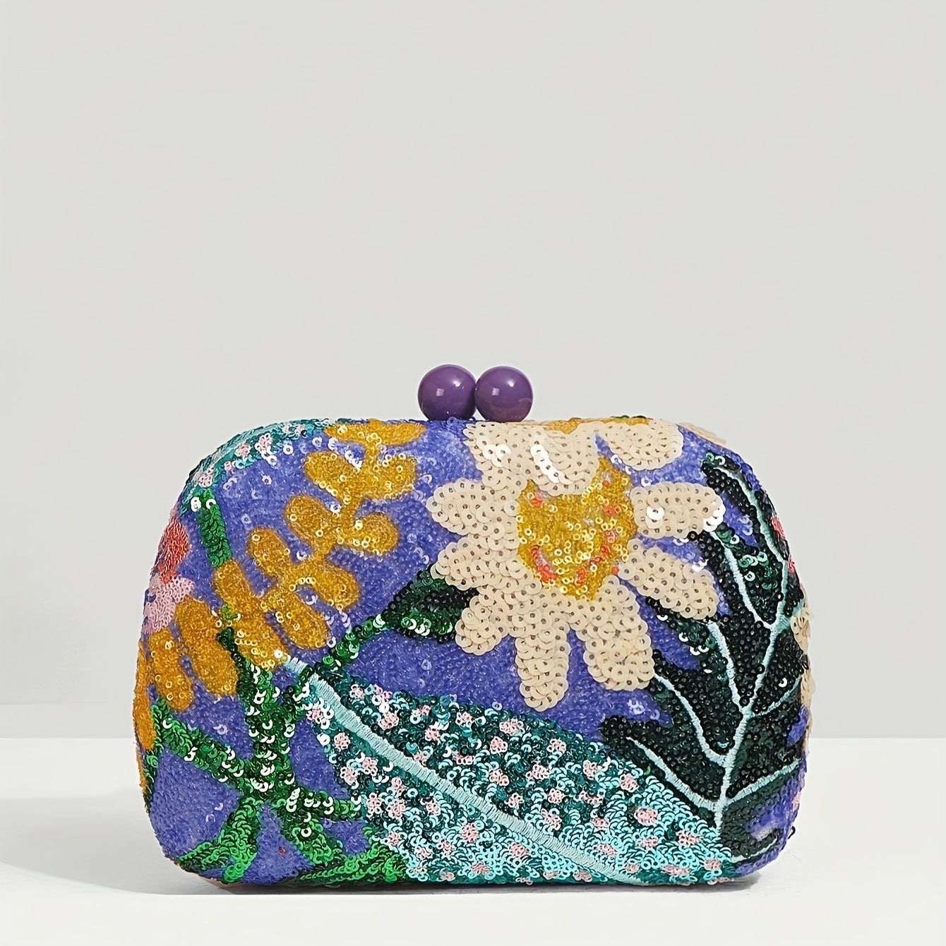 retro sequins evening dress bag floral pattern clutch mini bag   party   dinner for music festival party use
