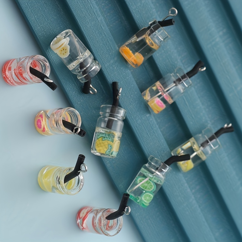 10pcs Simulation 3D Drink Bottle Cute Charms For Pendant DIY