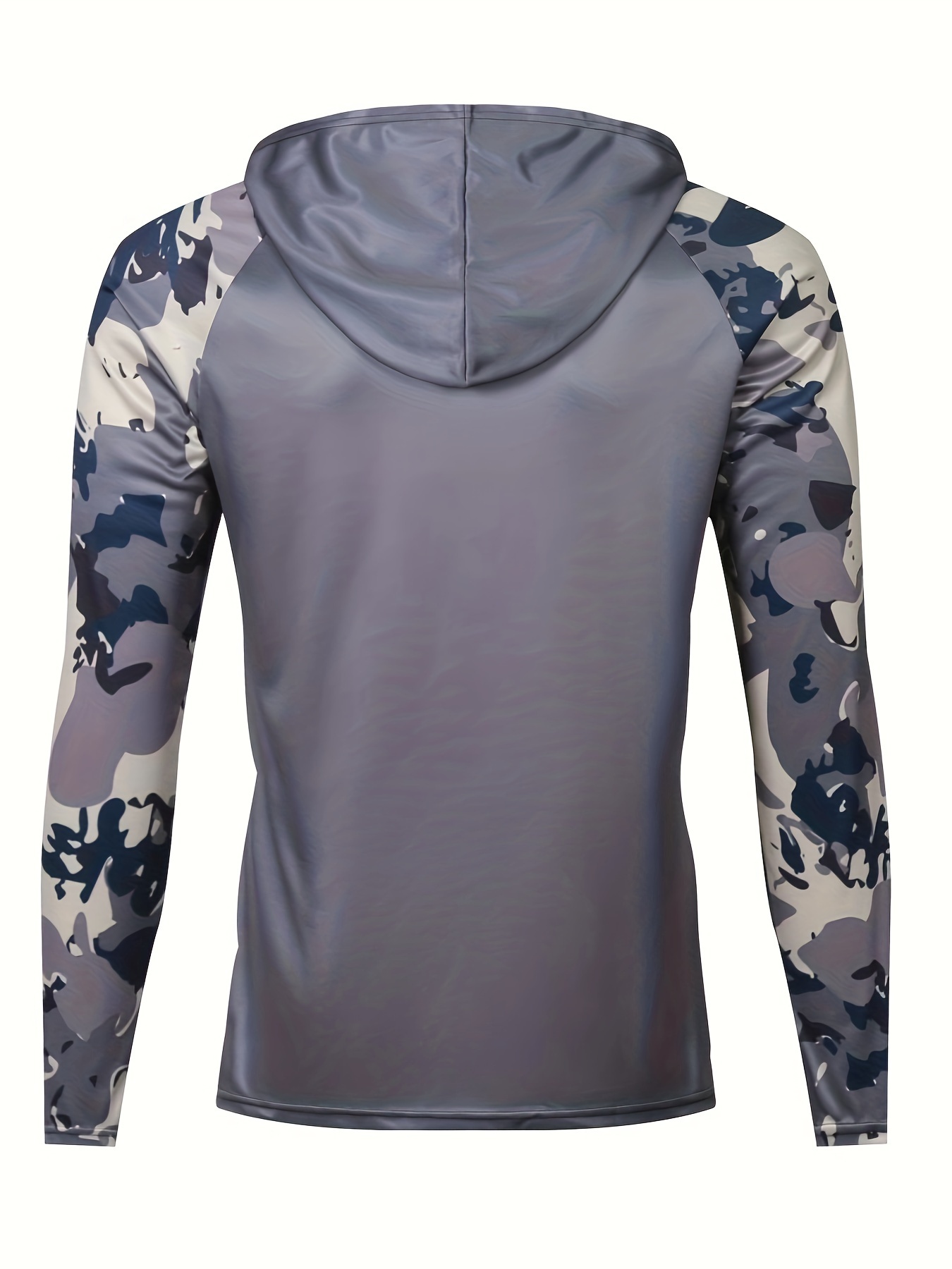 Allover Print Long Sleeve Hooded Face Cover Top Fishing - Temu