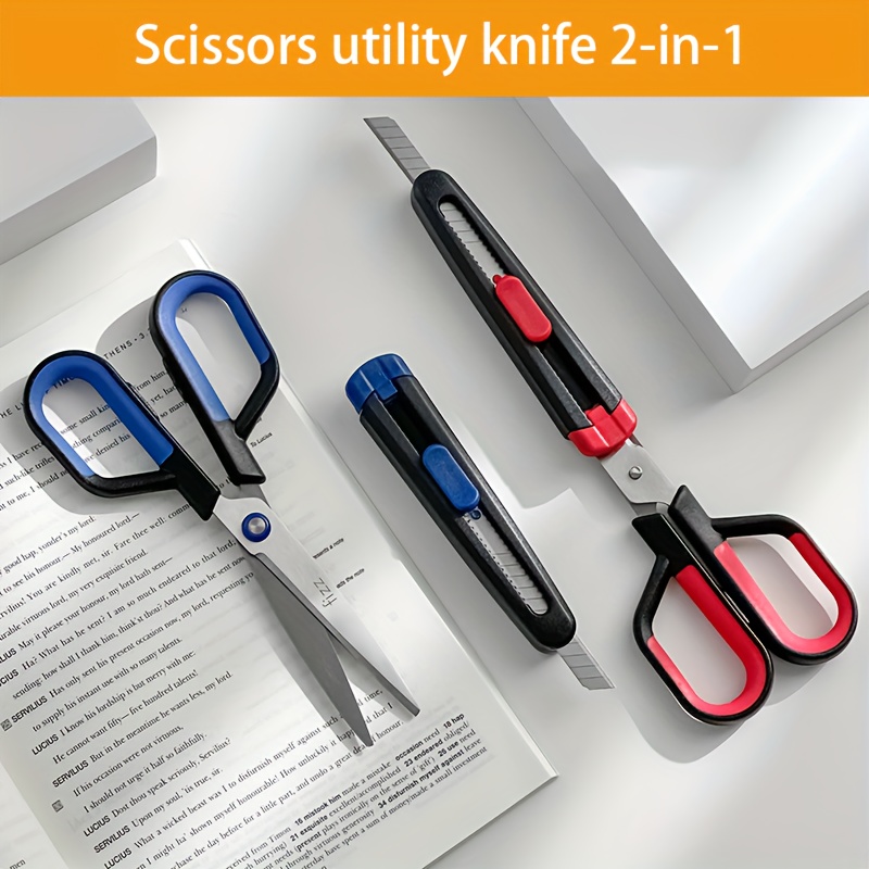 1pc Cartoon Cute Scissors For Students', Not Hurting Hands,  Multi-functional Student Scrapbook Scissors, Art Cutting Paper Knife