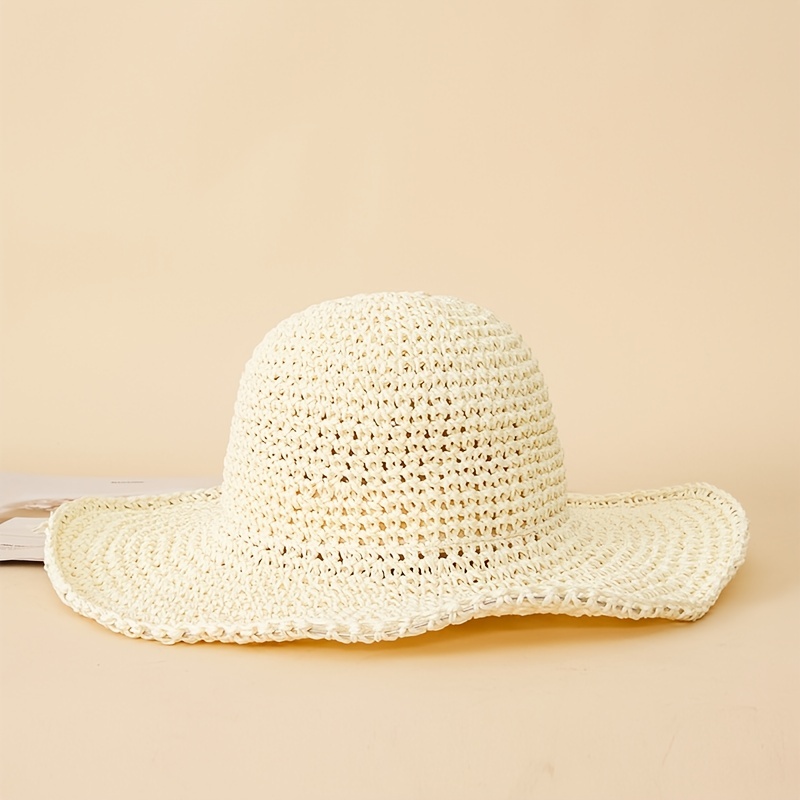 Women's Crochet Big Brim Straw Hat Beach Sun Hat