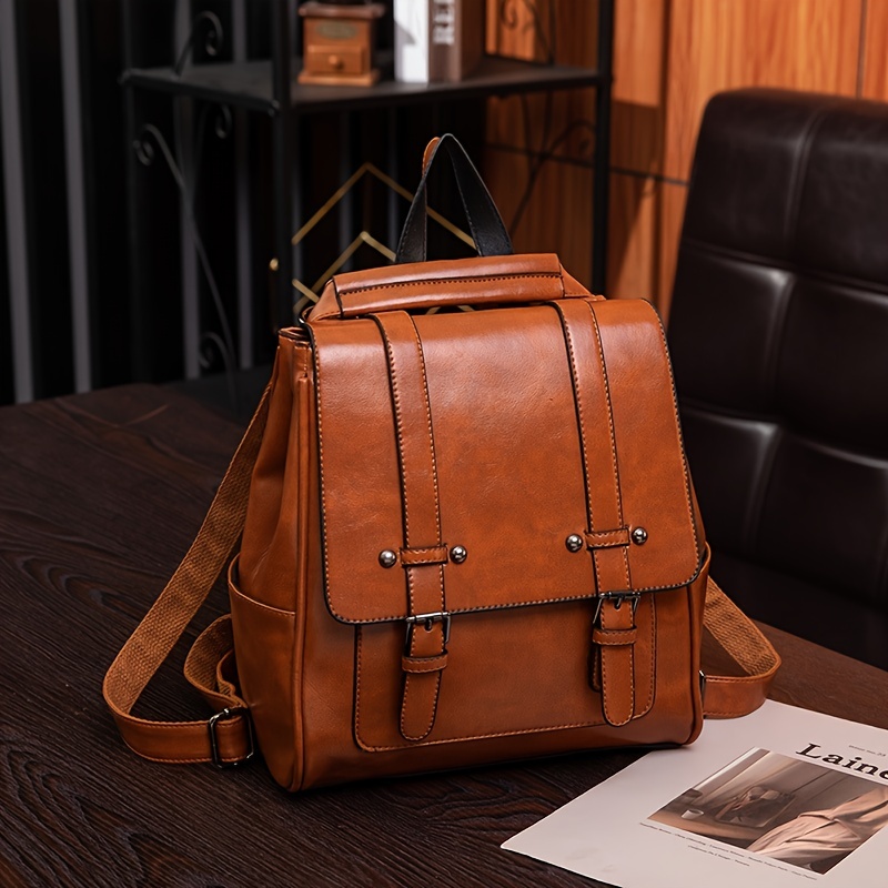Casual Canvas Buckle Backpack Travel Bag, Fashion Backpacks