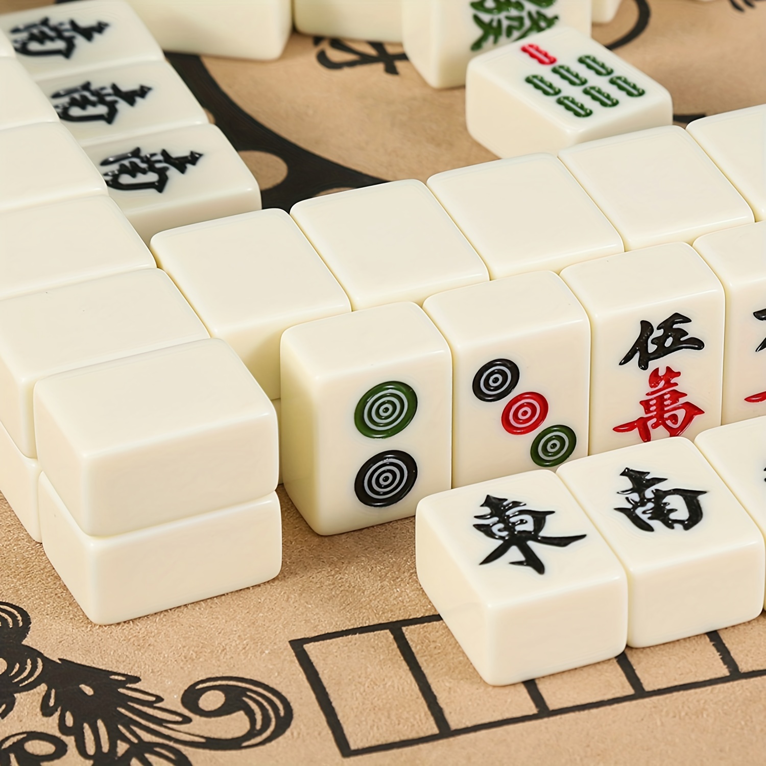 Mahjong Jogando Cartas 144 Telhas Jogo De Tabuleiro Mahjong