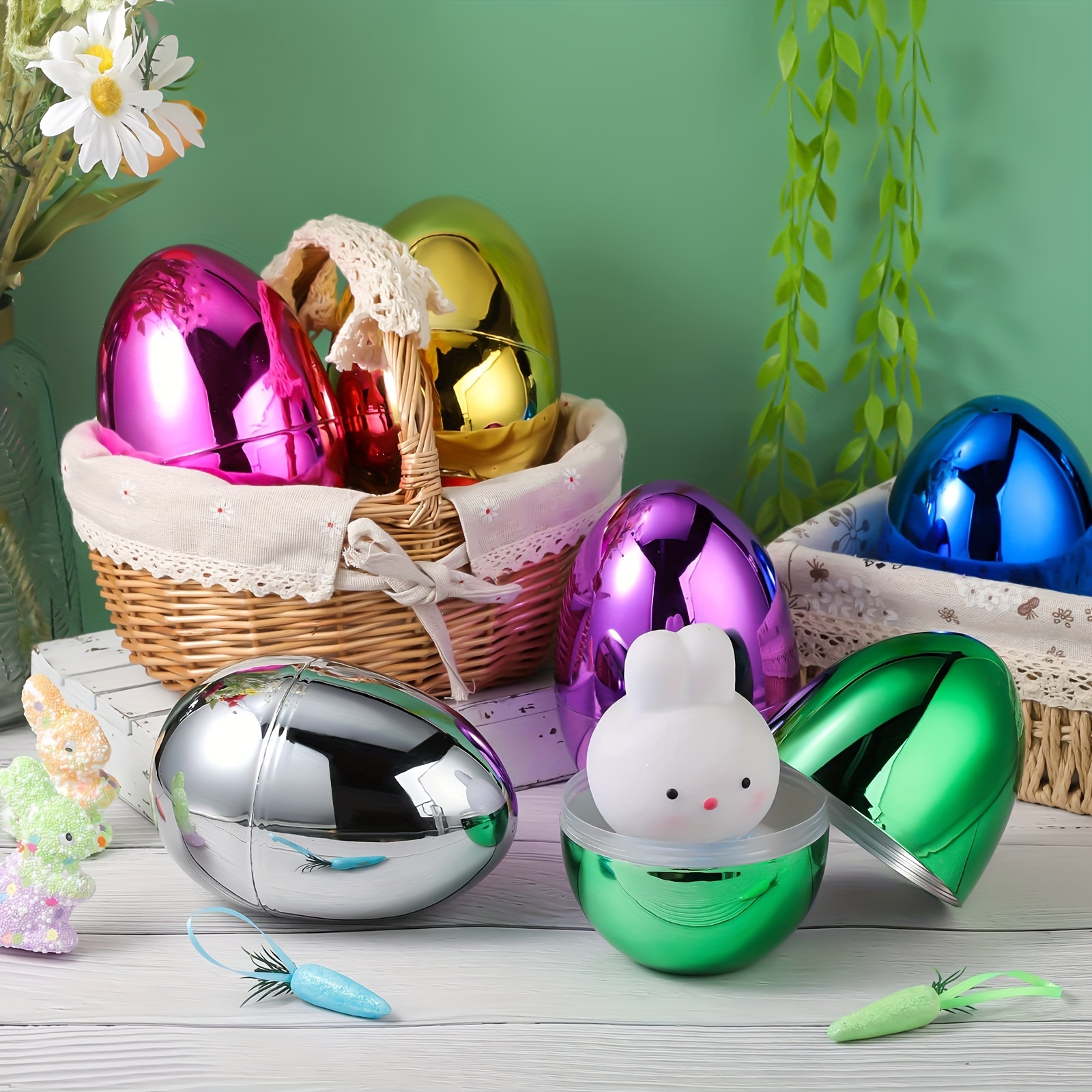 12 uova di Pasqua, uova di Pasqua in plastica stampate, uova di Pasqua in  plastica, uova di plastica riempibili, riempitivi per cestini di Pasqua,  uova di Pasqua vuote - Temu Italy