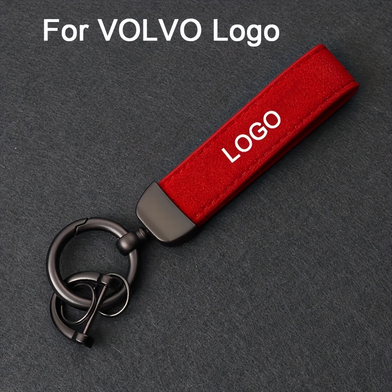 Volvo Schlüsselanhänger Leder Rot