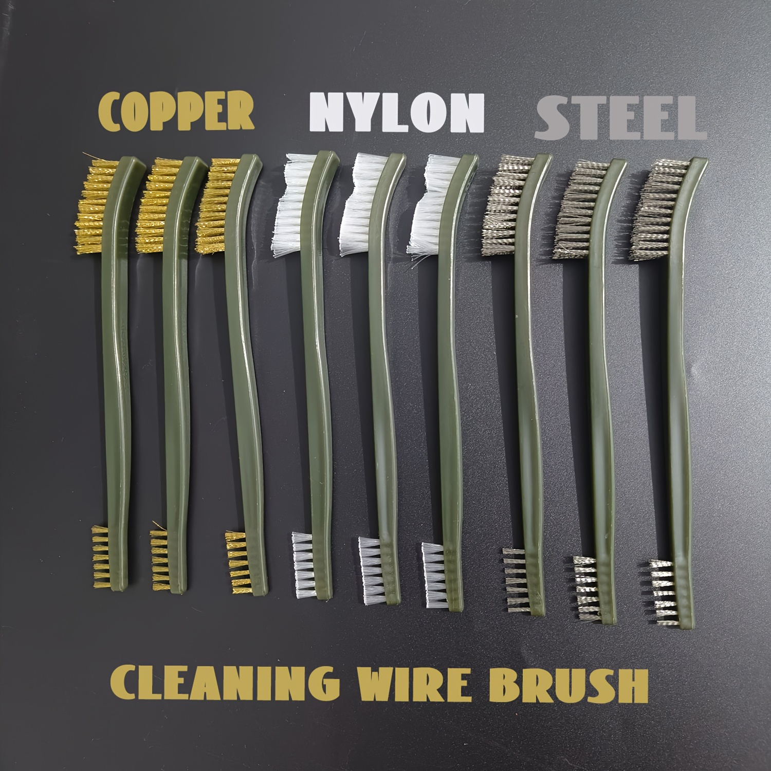 

3/9pcs Stainless Steel Brushes, Cleaner Brass Cleaning Polishing Metal Brushes For Polishing, Grinder, Fitter, Machine And Kitchen Cleaning