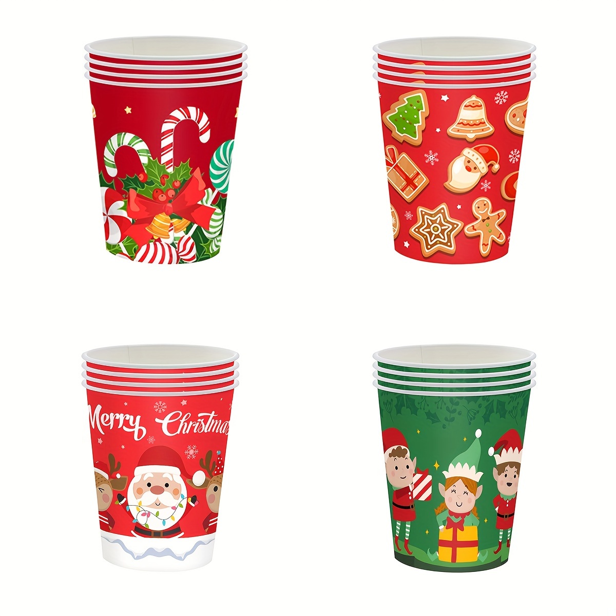 Christmas Theme Party Disposable Paper Cup Party Supplies - Temu