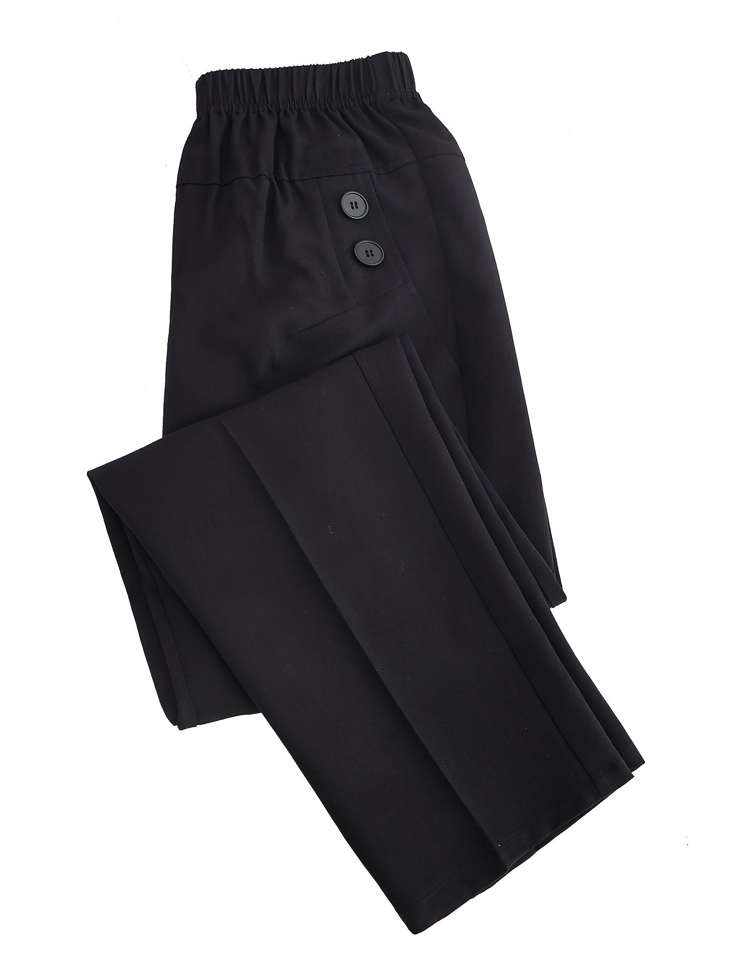 32 Degrees Cool Womens Black Elastic Waist Tapered Leg Casual Dress Pants XL