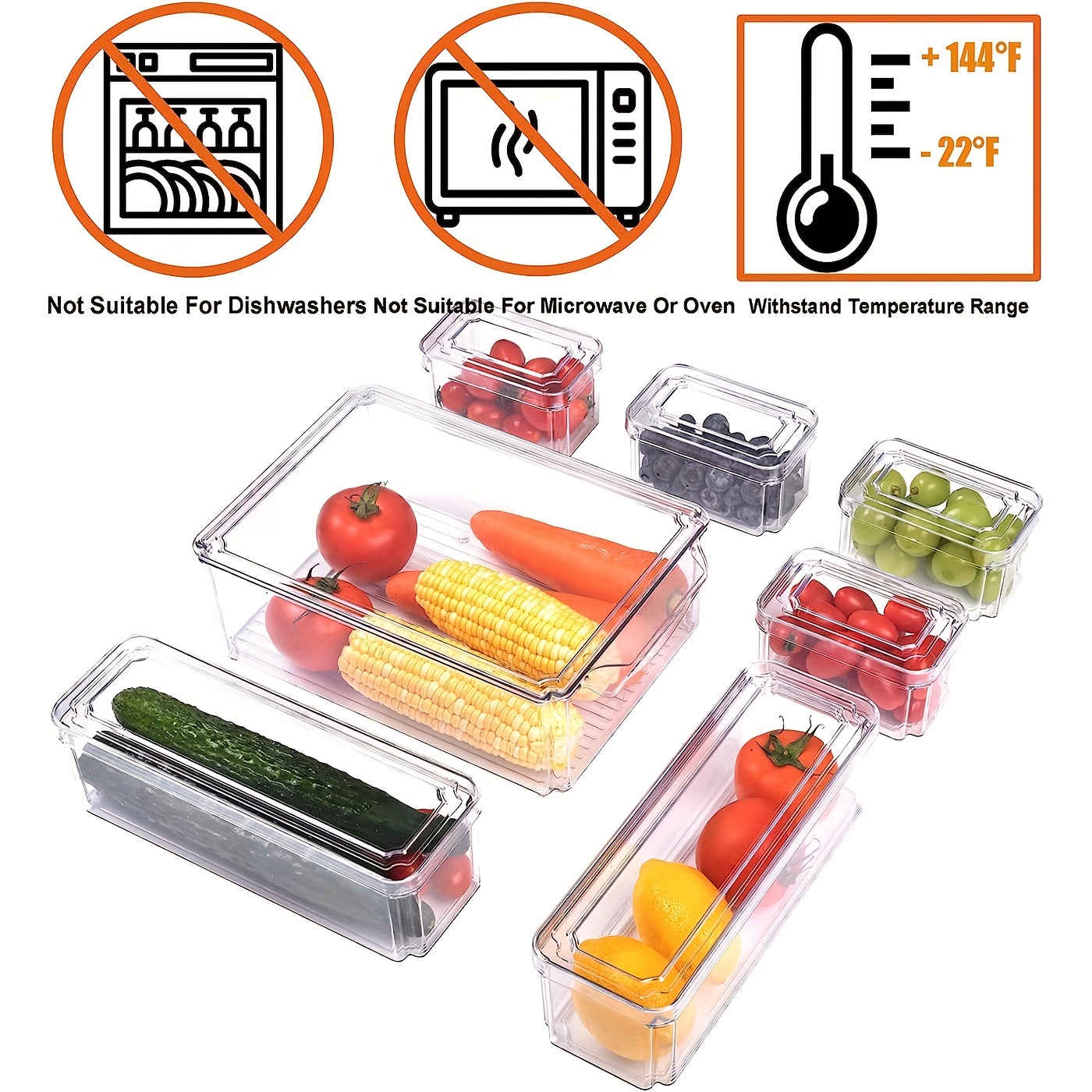 8pcs Refrigerator Organizer Bins, Multi-dimension Mini Fridge Organizer, Fridge  Organizer And Storage, 4 Sizes Fruit Container For Refrigerator With Lids,  For Food, Vegetable, Drinks, Kitchen Supplies - - Temu