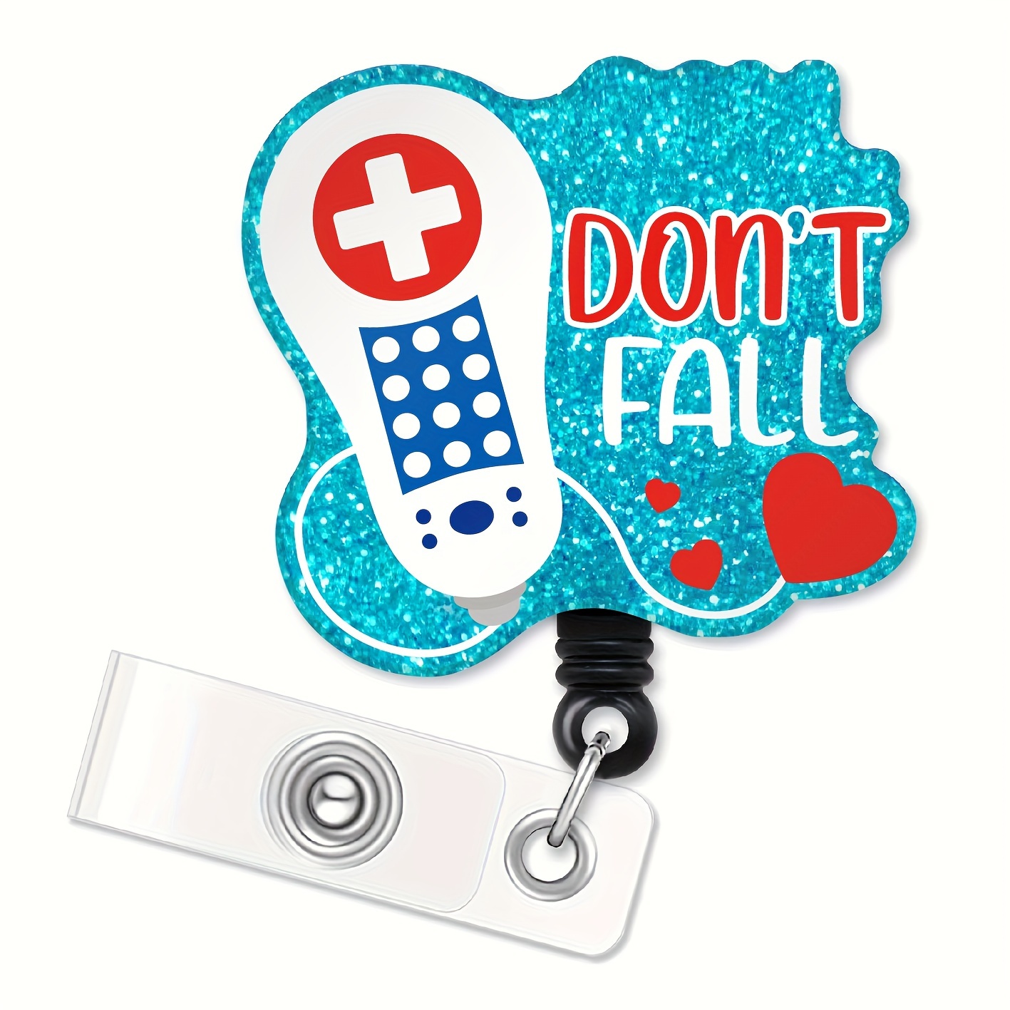 ERHACHAIJIA Call Don Fall Retractable Dark Blue Glitter Badge Reel With  Alligator Clip, Funny Nurse Pager ID Card Badge Holder Gift For Nurses  Doctors